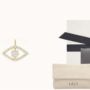 Idyl Evil Eye diamond pendant with 14K yellow gold necklace